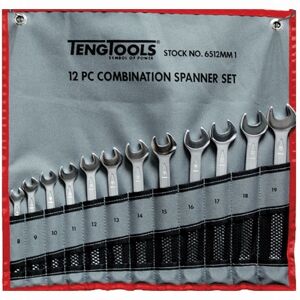 Teng 12 Pc Combination Spanner Set 8-22Mm 6512 Off Set At 15° For Easier Use On Flat Surfaces
Tengtools Hip Grip Design For Contact With The Flat Side Of The Fastening
Chrome Vanadium Satin Finish
Designed And Manufactured To Din3113A