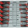 Teng 12 Pc Screwdriver Set MD912N Tt-Mv Plus Steel Alloy For Greater Strength And Material Flexibilty
Ergonomically Designed Bi-Material Handle For Easy Use With Higher Torque And Faster Speed
Hole In The Handle For Hanging Or For Use As A T Handle For Extra Torque Or With A Fall Protection Wire If Needed
The Handle Is Moulded Around The Blade To Ensure Straightness And To Allow Larger Blade Wings Which Give A Higher Torque Capacity
Supplied In A Full Colour Display Box With Ps Tray