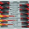 Teng 12 Pc Screwdriver Set MD912N1 Tt-Mv Plus Steel Alloy For Greater Strength And Material Flexibilty
Ergonomically Designed Bi-Material Handle For Easy Use With Higher Torque And Faster Speed
Hole In The Handle For Hanging Or For Use As A T Handle For Extra Torque Or With A Fall Protection Wire If Needed
The Handle Is Moulded Around The Blade To Ensure Straightness And To Allow Larger Blade Wings Which Give A Higher Torque Capacity
Supplied In A Full Colour Display Box With Ps Tray