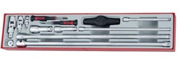 Teng 13 Pc Extension Bar Set Tc-Tray TTXEXT13 Includes A Selection Of Long And Wobble Extension Bars
Tengtools T-Hd Handle Included For A More Comfortable Grip
Designed And Manufactured To Din And Iso Standards