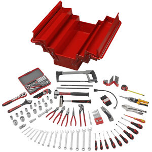 Teng 144 Pc Tool Set With Tc540 TC144D A Comprehensive Selection Of Tools For Service Technicians
Supplied In The Tengtools 5 Drawer Cantilever Tool Box (Tc540)
Padlock Facility And Full Length Piano Hinges With Turned Edges For Added Safety
