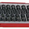 Teng 15 Pc 3/8", 1/2" Dr Hex Imp Socket Set Tc-Tray TT9015HX Chrome Molybdenum For Use With Power Tools
Din Standard Design For Use With A Retaining Pin And Ring
Designed And Manufactured To Din3129