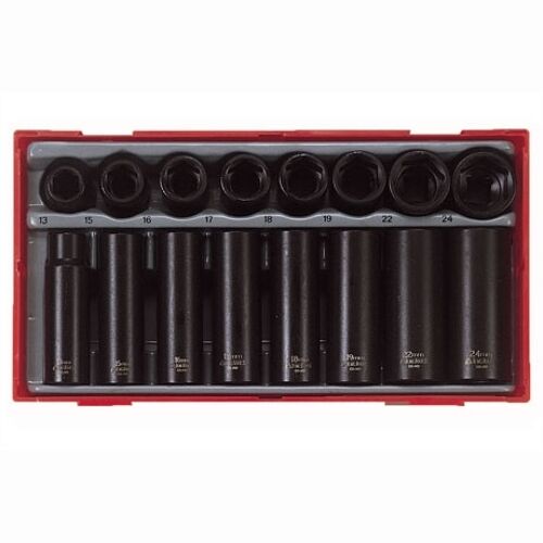 Teng 16 Pc 1/2" Dr Impact Socket Set Tc-Tray TT9116 Ansi Standard Design For Use With Power Tools With A Ball Bearing Socket Retainer
Chrome Molybdenum For Use With Power Tools