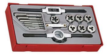 Teng 17 Pc Metric Tap & Die Set Tc-Tray TTTD17 Suitable For Repairing Damaged Threads From M3 To M12
Tap And Die Holders Included
A Thread Gauge Is Included To Help Identify The Pitch Of The Thread