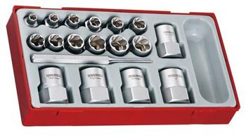Teng 18 Pc Extractor Set Tc-Tray TTBE18 Includes All The Most Commonly Used Sizes From 6Mm (5/16") To 25Mm (1")
Designed For Removing Rounded Or Damaged Bolt Heads Or Nuts
4Mm Parallel Pin Punch Included For Clearing Debris From The Extractors
Chrome Vanadium Satin Finish
Designed And Manufactured To Din3120/3124 And Iso2725
