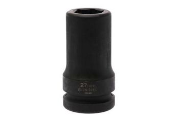 Teng 1" Dr Deep Impact Socket 27Mm Dl827Ml 910627R Din Standard Design For Use With A Retaining Pin And Ring
Chrome Molybdenum For Use With Power Tools
Black Phosphate Finish For Easy Identification As An Impact Socket Accessory
Ring And Pin Fixing Hole On The Female End To Secure The Socket
