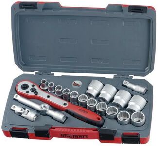 Teng 20 Pc1/2" Dr Socket Set Af T1220AF 12 Point Bi-Hexagon Sockets For Easier Alignment To The Fastening
Chrome Vanadium Satin Finish Sockets
Hard Wearing Case With Distinctive Branding
Tools Clearly Laid Out To Easily Identify Which Tool Belongs Where
Designed And Manufactured To Din And Iso Standards