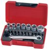 Teng 20 Pc 1/4" Dr Tool Set T1420 Regular 6 Point Single Hexagon Sockets For A Better Grip
Chrome Vanadium Satin Finish Sockets
A Selection Of Screwdriver And Hex Bits
Supplied In The Unique Tengtools Case With A Snap Lock
Hard Wearing Hinge With A Metal Pin For Longer Life
Designed And Manufactured To Din And Iso Standards