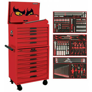 Teng 210Pc Eva Tool Kit (Tc805Nfx +Tcw807N) TCM210EVAN Full Depth Toolbox
12 Drawer Roll Cab And Chest
Gas Strut Lid
Signature Teng Tools Combination Drawer Lock
All Tools Come In Eva Trays
Includes

107 Sockets & Socket Accessories
1/4", 3/8" & 1/2" Drive
13 Piece Extension Set
22 Piece Combination Spanners
5 Pliers
16 Piece Screwdriver Set