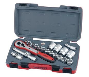 Teng 21 Pc 1/2" Dr Socket Set T1221-6 12 Point Bi-Hexagon Sockets For Easier Alignment To The Fastening
Chrome Vanadium Satin Finish Sockets
Hard Wearing Case With Distinctive Branding
Tools Clearly Laid Out To Easily Identify Which Tool Belongs Where
Designed And Manufactured To Din And Iso Standards