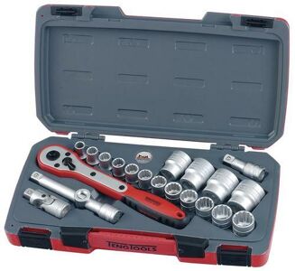 Teng 21 Pc 1/2" Dr Socket Set T1221 12 Point Bi-Hexagon Sockets For Easier Alignment To The Fastening
Chrome Vanadium Satin Finish Sockets
Hard Wearing Case With Distinctive Branding
Tools Clearly Laid Out To Easily Identify Which Tool Belongs Where
Designed And Manufactured To Din And Iso Standards