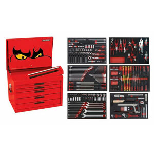 Teng 293 Pc Eva Tool Kit TCMME293 5 Drawer, 8 Series Full Roll Cab Depth Tool Box
Includes 123 Sockets And Accessories
Standard, Deep, Impact, 1/4”, 3/8” & 1/2” Drive
11 Pliers, 32 Screwdrivers (Standard, Impact & Vde-1000 Volt)
42 Spanners (Combination & Ratchet Combination)
Metric Std 4-24Mm, Metric Deep 6-13Mm
Af Std 3/16”-1 1/4”, Af Deep 3/16-3/4”
Impact Std & Deep 13-24Mm
5 Files • Hacksaw, Knife, Steel Rule, Tape Measure
2 Shifters, 2 Cold Chisels, Pin Punches
2 Hammers And So Much More...