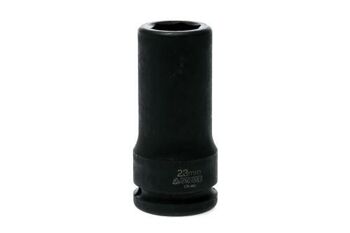 Teng 3/4" Dr Deep Impact Socket 23Mm Dl623Ml 940623 Din Standard Design For Use With A Retaining Pin And Ring
Chrome Molybdenum For Use With Power Tools
Black Phosphate Finish For Easy Identification As An Impact Socket Accessory
Ring And Pin Fixing Hole On The Female End To Secure The Socket To The Air Gun