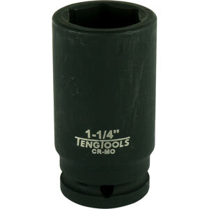 Teng 3/4" Drive Deep Impact Socket 1-1/4" 940240 Din Standard Design For Use With A Retaining Pin And Ring
Chrome Molybdenum For Use With Power Tools
Black Phosphate Finish For Easy Identification As An Impact Socket Accessory
Ring And Pin Fixing Hole On The Female End To Secure The Socket
Supplied With A Metal Socket Clip For Use With A Socket Rail