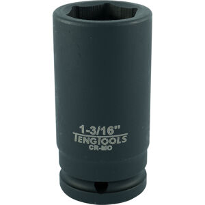 Teng 3/4" Drive Deep Impact Socket 1-3/16" 940238 Din Standard Design For Use With A Retaining Pin And Ring
Chrome Molybdenum For Use With Power Tools
Black Phosphate Finish For Easy Identification As An Impact Socket Accessory
Ring And Pin Fixing Hole On The Female End To Secure The Socket
Supplied With A Metal Socket Clip For Use With A Socket Rail