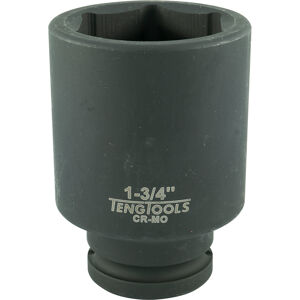 Teng 3/4" Drive Deep Impact Socket 1-3/4" 940256 Din Standard Design For Use With A Retaining Pin And Ring
Chrome Molybdenum For Use With Power Tools
Black Phosphate Finish For Easy Identification As An Impact Socket Accessory
Ring And Pin Fixing Hole On The Female End To Secure The Socket
Supplied With A Metal Socket Clip For Use With A Socket Rail