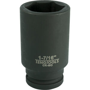 Teng 3/4" Drive Deep Impact Socket 1-7/16" 940246 Din Standard Design For Use With A Retaining Pin And Ring
Chrome Molybdenum For Use With Power Tools
Black Phosphate Finish For Easy Identification As An Impact Socket Accessory
Ring And Pin Fixing Hole On The Female End To Secure The Socket
Supplied With A Metal Socket Clip For Use With A Socket Rail