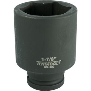 Teng 3/4" Drive Deep Impact Socket 1-7/8" 940260 Din Standard Design For Use With A Retaining Pin And Ring
Chrome Molybdenum For Use With Power Tools
Black Phosphate Finish For Easy Identification As An Impact Socket Accessory
Ring And Pin Fixing Hole On The Female End To Secure The Socket
Supplied With A Metal Socket Clip For Use With A Socket Rail