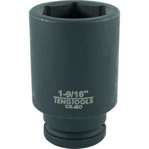 Teng 3/4" Drive Deep Impact Socket 1-9/16" 940250 Din Standard Design For Use With A Retaining Pin And Ring
Chrome Molybdenum For Use With Power Tools
Black Phosphate Finish For Easy Identification As An Impact Socket Accessory
Ring And Pin Fixing Hole On The Female End To Secure The Socket
Supplied With A Metal Socket Clip For Use With A Socket Rail