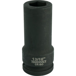 Teng 3/4" Drive Deep Impact Socket 13/16" 940226 Din Standard Design For Use With A Retaining Pin And Ring
Chrome Molybdenum For Use With Power Tools
Black Phosphate Finish For Easy Identification As An Impact Socket Accessory
Ring And Pin Fixing Hole On The Female End To Secure The Socket
Supplied With A Metal Socket Clip For Use With A Socket Rail