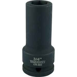 Teng 3/4" Drive Deep Impact Socket 3/4" 940224 Din Standard Design For Use With A Retaining Pin And Ring
Chrome Molybdenum For Use With Power Tools
Black Phosphate Finish For Easy Identification As An Impact Socket Accessory
Ring And Pin Fixing Hole On The Female End To Secure The Socket
Supplied With A Metal Socket Clip For Use With A Socket Rail