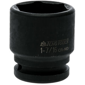 Teng 3/4" Drive Regular Impact Socket 1-7/16" 940146 Din Standard Design For Use With A Retaining Pin And Ring
Chrome Molybdenum For Use With Power Tools
Black Phosphate Finish For Easy Identification As An Impact Socket Accessory
Ring And Pin Fixing Hole On The Female End To Secure The Socket To The Air Gun
Supplied With A Metal Socket Clip For Use With A Socket Rail