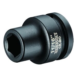Teng 3/4" Drive Regular Impact Socket 11/16" 940122 Din Standard Design For Use With A Retaining Pin And Ring
Chrome Molybdenum For Use With Power Tools
Black Phosphate Finish For Easy Identification As An Impact Socket Accessory
Ring And Pin Fixing Hole On The Female End To Secure The Socket To The Air Gun
Supplied With A Metal Socket Clip For Use With A Socket Rail