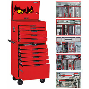Teng 315 Pcs Metric/Af Tool Kit Red TCM316N 11 Drawer 316 Piece Metric/Af Tool Kit

141 Sockets & Socket Accessories: 4-32Mm & 3/16" To 1-1/4"
20 Combo Spanners 8-19Mm & 5/16"-3/4"
15 Screwdrivers
Ratcheting S/Driver Set
8 Pliers
Metric & Af T-Handle Hex Keys
1/2" Dr Torque Wrench
1/2" Dr Breaker Bar