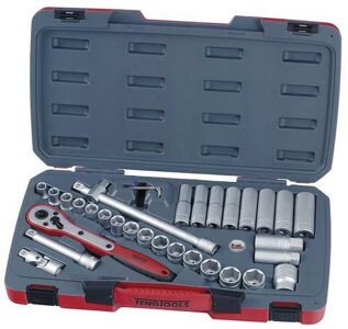 Teng 34 Pc 1/2" Dr Socket Set T1234 12 Point Bi-Hexagon Sockets For Easier Alignment To The Fastening
Chrome Vanadium Satin Finish Sockets
Hard Wearing Case With Distinctive Branding
Tools Clearly Laid Out To Easily Identify Which Tool Belongs Where
Designed And Manufactured To Din And Iso Standards