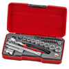 Teng 34 Pc 3/8" Dr Socket Set T3834S Includes The Tengtools Stubby Flex Head Ratchet
Regular 6 Point Single Hexagon Sockets For A Better Grip
Chrome Vanadium Satin Finish Sockets
A Selection Of Screwdriver, Hex And Tx Bits
Supplied In The Unique Tengtools Case With A Snap Lock
Designed And Manufactured To Din And Iso Standards