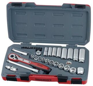 Teng 35 Pc 3/8 " Dr Tool Af Set T3835AF Regular And Deep 6 Point Single Hexagon Sockets For A Better Grip
Chrome Vanadium Satin Finish Sockets
A Selection Of Screwdriver, Hex And Tx Bits
Hard Wearing Case With Distinctive Branding
Tools Clearly Laid Out To Easily Identify Which Tool Belongs Where
Designed And Manufactured To Din And Iso Standards