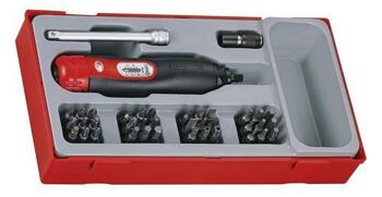 Teng 39 Pc Torque Screwdriver Set Tc-Tray TTSD39 39 Piece Torque Screwdriver Set
Includes A 1-5Nm 1/4" Drive Torque Screwdriver And A Wide Range Of Screwdriver Bits And Accessories
Supplied In The Unique Tengtools Tc Tray
Removable Lid And Dove Tail Joints
Use On It'S Own Or As Part Of The Tengtools "Get Organised" System