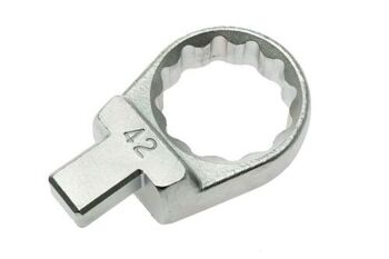 Teng 42Mm Ring Insert Tool 14 X 18Mm 690842 12 Point Bi-Hexagon Ring End For Easier Alignment To The Fastening
14 X 18Mm Rectangular Fitting
For Use With Quick Change Open End Torque Wrenches
Ideal For Use In Confined Spaces
Easy To Change
Satin Finish Chrome Vanadium Steel