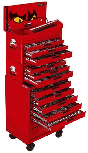 Teng 479 Pc Mega Master Kit TCMM479 A Complete Tool Kit Covering The Many Of The Requirements Of Most Types Of User
The Tools Are Laid Out In Individual Tool Trays Using The Tengtools Get Organised System
Easy To See If Any Tools Have Been Mislaid Or Lost Helping To Prevent Leaving Them With The Work Piece
Supplied In A Red Tengtools 16 Drawer Stack System With A Top Box, Middle Box And Roller Cabinet With The Distinctive Tengtools Eyes Logo On The Drop Front Of The Top Box
A Comprehensive Selection Of Tools Using 9 Of The Available 16 Drawers Ensuring That Space Is Still Available To Add To The Kit If Needed