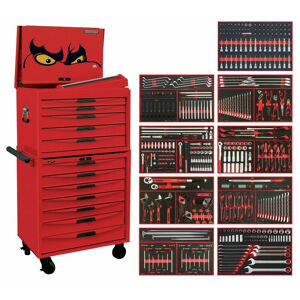 Teng 493 Pc Mm / Af Eva Tool Kit 8 Series^ TCM493EVAN 12 Drawer Metric/Af Eva Kit

153 Sockets & Accessories
85 Specialist Bits Sockets, Flat, Ph, Pz, Tx, Tpx, Hex, Tx-E, Spline & Ribe Sockets
Sockets: Std 4-24Mm, 3/16” To 1-1/4”. Deep 4-19Mm, 3/16” To 3/4”
21 1/2” Dr Metric Impact Socket Set Std & Deep
13 Pce Ext Set
2 Torque Wrenches 3/8” & 1/2” Dr
37 Pce Combo Spanner Set 5.5-32Mm, 5/16” To 1-1/4”
8 Metric Double Ring Spanners 6-24Mm
12 Pce Ratcheting Metric Combo Spanners 8-19Mm
5 Pce Plier Set
27 S/Driver Blade, Ph, Pz, Tx
5 Pce Wheel Nut Socket Set Including 1/2” Dr Breaker Bar
3 Iq Shifters & 1 Extra Wide Opening Shifter
Metric & Af Hex Keys, Tx 6-40 Keys, Folding Set (Hex, Tx, Blade, Ph & Pz)
T-Handle Hex Keys Tx/Tpx/Hex
14 Pce Punch & Chisel Set
Pry Bar & Tyre Lever Set
