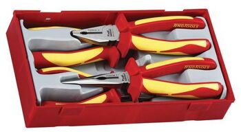 Teng 4 Pc Pliers Set 1000Volt Insulated Tc-Tray TTV440 Approved For Live Working Up To 1,000 Volts
Integrated Protective Insulation With Two Colours To Clearly Indicate If There Is Any Damage
Tpr Grip For A More Secure And Comfortable Grip
Designed And Manufactured To Din5745, Din5746, Din5749 And Iec60900 (En60900)