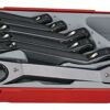Teng 6 Pc Ratchet Offset Ring Spanners Tc-Tray TTRORS Fibre Reinforced Reversible Ratchet Wrenches
18 Teeth For Extra Strength And Use In Outdoor Sites
Double Ended With 25° Offset Heads
12 Point Ring Ends (6X8Mm Is 6 Point)
Chrome Vanadium Satin Finish With Frp Bodies