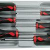 Teng 6 Pc Screwdriver Set MD906N3 Tt-Mv Plus Steel Alloy For Greater Strength And Material Flexibilty
Ergonomically Designed Bi-Material Handle For Easy Use With Higher Torque And Faster Speed
Hole In The Handle For Hanging Or For Use As A T Handle For Extra Torque Or With A Fall Protection Wire If Needed
The Handle Is Moulded Around The Blade To Ensure Straightness And To Allow Larger Blade Wings Which Give A Higher Torque Capacity
Supplied In A Full Colour Display Box With Ps Tray