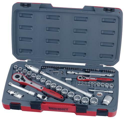 Teng 72 Pc 1/2" Dr Socket Set T1272 12 Point Bi-Hexagon Sockets For Easier Alignment To The Fastening
Chrome Vanadium Satin Finish Sockets
Hard Wearing Case With Distinctive Branding
Tools Clearly Laid Out To Easily Identify Which Tool Belongs Where
Designed And Manufactured To Din And Iso Standards