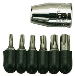 Teng 7 Pc 3/8" Dr Torx Bits Set  1486 3/8" Drive Bit Holder/Coupler
6 Tx Bits Held In A "Bullet Holder" To Avoid Losing The Bits