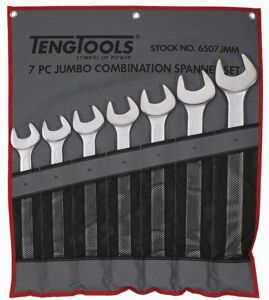 Teng 7 Pc 33-50Mm Combination Spanner Set 6507JMM Off Set At 15° For Easier Use On Flat Surfaces
Tengtools Hip Grip Design For Contact With The Flat Side Of The Fastening
Chrome Vanadium Satin Finish
Supplied In A Handy Tool Roll Style Wallet
Designed And Manufactured To Din3113A