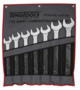 Teng 7 Pc Af Combination Spanner Set 6507JAF Off Set At 15° For Easier Use On Flat Surfaces
Tengtools Hip Grip Design For Contact With The Flat Side Of The Fastening
Chrome Vanadium Satin Finish
Supplied In A Handy Tool Roll Style Wallet
Designed And Manufactured To Din3113A