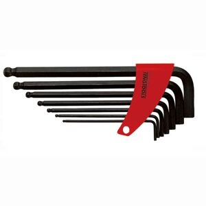 Teng 7 Pc Ball Point Hex Key Set- Metric 1475 Ball Point End On The Long Key End Giving Access At Angles Of Up To 25°
Ideal For Use In Confined Spaces
Regular Hex End On The Short Arm Giving The Ability To Apply Higher Torque
Chrome Vanadium Steel With A Black Finish
Each Key Can Be Easily Removed Or Used By Simply Twisting In It'S Individual Holder
Supplied With A Plastic Holder To Keep The Keys Together