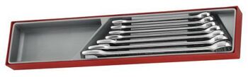 Teng 7 Pc Metric Spanner Set Tc-Tray TTX2032 Chrome Vanadium, Satin Finish
Off Set At 15° For Easier Use On Flat Surfaces
Tengtools Hip Grip Design For Contact With The Flat Side Of The Fastening
Designed And Manufactured To Din3113A