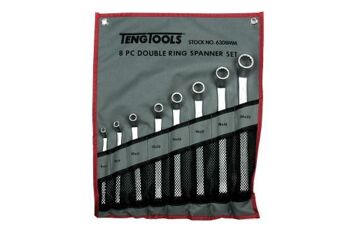 Teng 8 Pc Ring Spanner Set 6308MM Different Size At Each End To Give 16 Sizes In Total
Double Curved Heads Offset At 75° For Easier Use On Flat Surfaces
Chrome Vanadium Satin Finish
Tengtools Hip Grip Design For Contact With The Flat Side Of The Fastening
Supplied In A Handy Tool Roll Style Wallet
Designed And Manufactured To Din 838