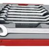 Teng 8 Pc Ring Spanner Set 6-22Mm Tc-Tray TT6208 Different Size At Each End To Give 16 Sizes In Total
Open At Each End Off Set At 15° For Easier Use
Chrome Vanadium Satin Finish
Designed And Manufactured To Din3110