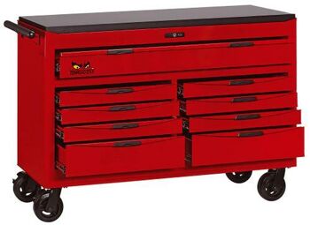 Teng 9 Drawer 8 Series 53" Wagon TCW809N Six 75Mm Deep Drawers, Two 150Mm Deep And One 124Mm Deep Full Width Drawer For Storing Large Items
Each Regular Width Drawer Is Suitable For Holding 4 Tengtools Tt Trays Plus A Ttx Tray
The Full Width Drawer Is Suitable For Holding 8 Tengtools Tt Trays Plus 2 Ttx Trays
Supplied With An Eva Mat In Each Drawer
Drawers Have Ball Bearing Slides For A Smoother And More Reliable Opening And Closing Action
Supplied With A Wooden Top Plate To Create A Hard Wearing Work Surface
Use With The Tengtools Get Organised System To Build Your Ultimate Tool Kit