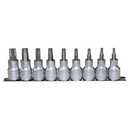 Teng 9 Pc 1/2" Dr Tamper Proof Torx Socket Set M1213TPX Chrome Vanadium
S2 Steel Bits Pressed In To The Socket
Satin Finish For A Better Grip When Handling The Socket
Designed For Use With Tamper Proof Tx Fastenings
Supplied With A Clip Rail With Socket Clips For Easy Storage As A Set