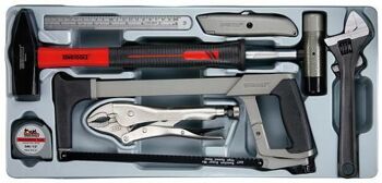 Teng 9 Pc General Tool Kit Tc-Tray TTPS09E A Selection Of Tools To Compliment Any Tool Kit
Includes Measuring, Striking And Cutting Tools As Well As An Adjustable Wrench And Power Grip Pliers