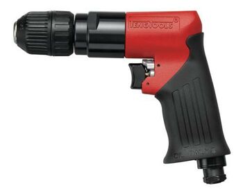 Teng Air Drill 10Mm ARD10 Pistol Style For Easier Use
Suitable For Left Or Right Handed Use
Simple To Use Thumb Switch Lever For Switching Between Forward And Reverse
Quick Chuck Mechanism For Fast And Easy Changing Of Drill Bits
Composite Grip Protects Against Cold Air
